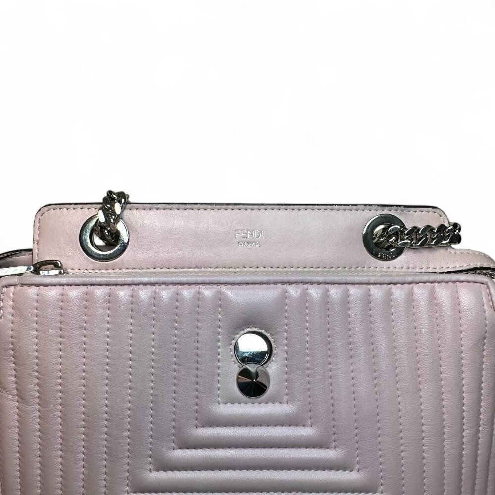 FENDI Dotcom Click Quilted Chain Shoulder Bag Peonia Pink (w detachable pouch) - Picture 6 of 16